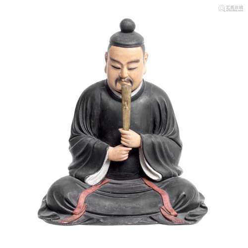 A FINE JAPANESE PAINTED WOOD DAISHOGUN Edo Period
