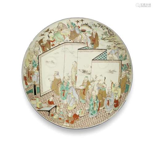 A LARGE PORCELAIN CHARGER Meiji Period