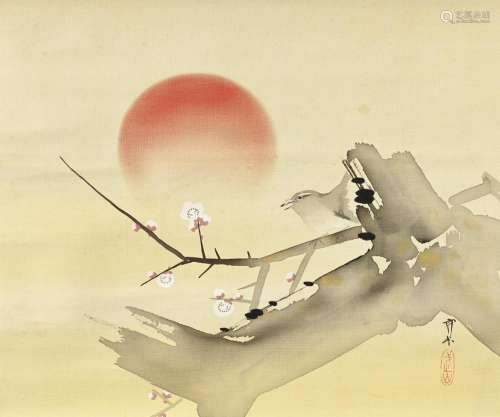KIMURA BUZAN (1876–1942) 'Sakura and rising sun'