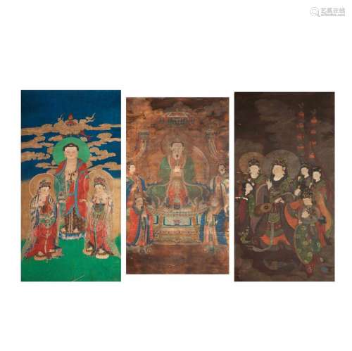ANONYMOUS (18th/19th century) A group of three paintings (3)
