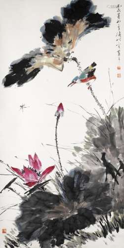 ATTRIBUTED TO WANG XUETAO (1903-1984) 'Bird on flower...