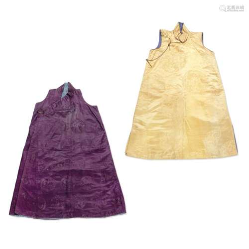 TWO SLEEVELESS COATS Early 20th century (2)