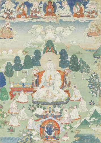 A THANGKA OF A MAHASIDDHA Tibet, 19th century