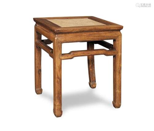 A HUANGHUALI SQUARE STOOL, FANGDENG 18th/19th century