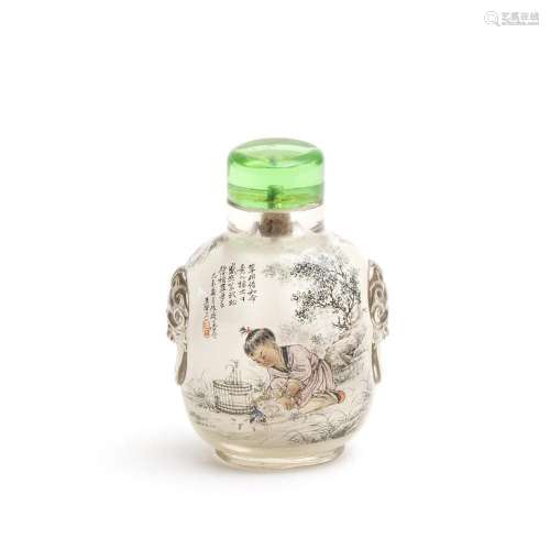 AN INSIDE PAINTED GLASS SNUFF BOTTLE Wang Xisan, dated jiwei...