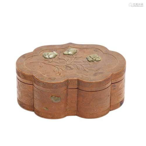 A BAMBOO-VENEER BOX AND COVER 19th century (2)