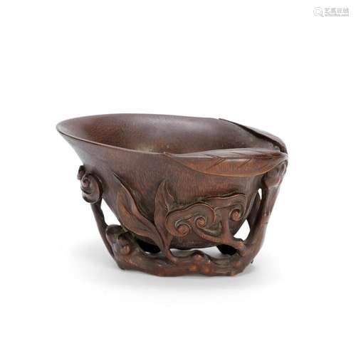 A BAMBOO LIBATION CUP 19th century