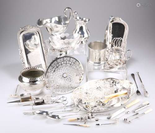 A GROUP OF SILVER AND PLATE