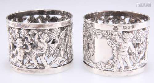 A PAIR OF VICTORIAN SILVER NAPKIN RINGS