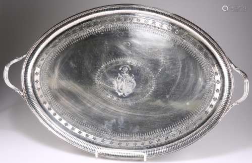 A LARGE GEORGE III SILVER TWO-HANDLED TRAY