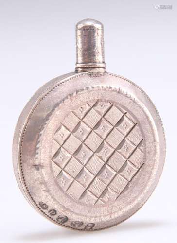 A SMALL GEORGE III SILVER SCENT FLASK