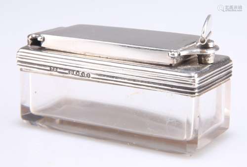 A VICTORIAN SILVER-TOPPED TRAVELLING INKWELL