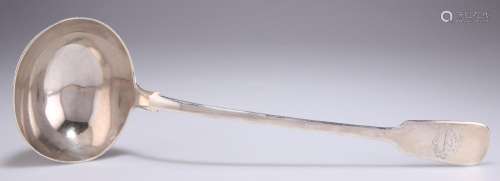 A VICTORIAN SILVER SOUP LADLE