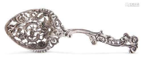 A LATE VICTORIAN SILVER SIFTING SPOON