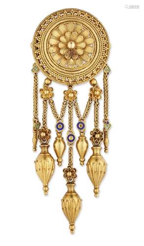 CASTELLANI - AN ETRUSCAN REVIVAL BROOCH