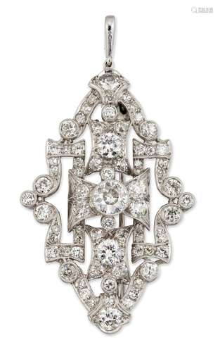 A DIAMOND PENDANT / BROOCH