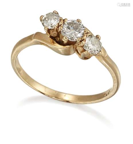 A DIAMOND THREE STONE RING