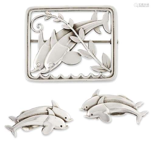 ARNO MALINOWSKI FOR GEORG JENSEN – A DANISH SILVER DOLPHIN B...