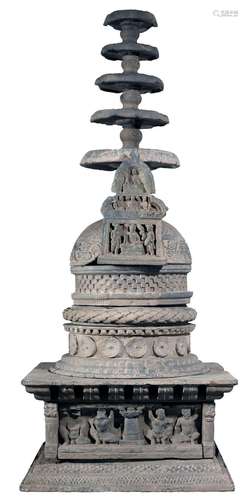 ﻿  Rare et important stupa <br />
Art Kushan du Gandhâra Ca ...