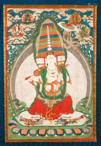 ﻿Ushnisha Sitatapatra<br />
Tibet ca 19° siècle<br />
Détrem...