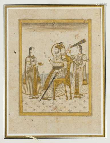 ﻿Portrait de Maharaja<br />
Inde, école Moghole ca 18° siècl...