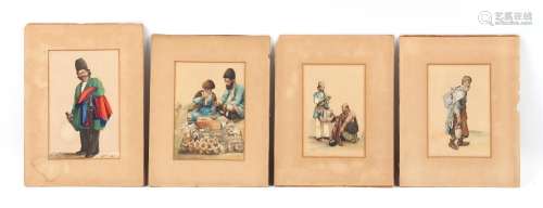 Property of a gentleman - a set of four late 19th / early 20...