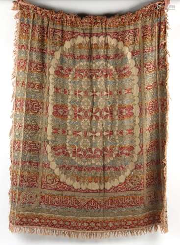 Property of a lady - an Indian throw, with calligraphy band,...