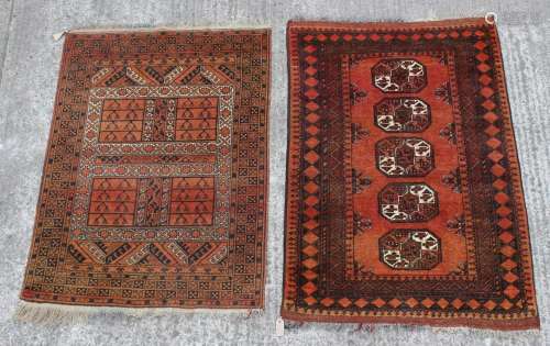 Property of a gentleman - two Belouch rugs, 60 by 42ins. (15...