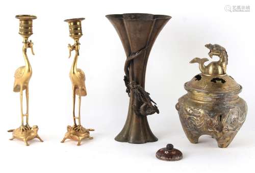Property of a lady - a late 19th century Japanese bronze vas...