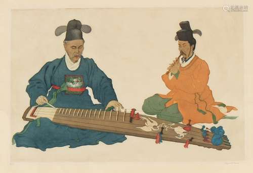 Elizabeth Keith (1887-1956) - COURT MUSICIANS, KOREA (1938) ...