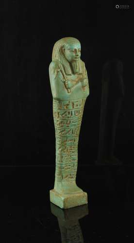 Antiquities - an Egyptian hieroglyphic shabti, late 26th Dyn...