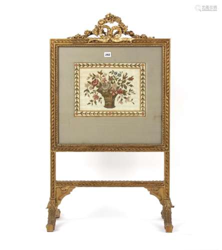Property of a gentleman - a late Victorian gilt painted fire...