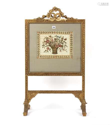 Property of a gentleman - a late Victorian gilt painted fire...