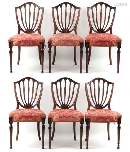 Property of a gentleman - a set of six Edwardian mahogany sh...