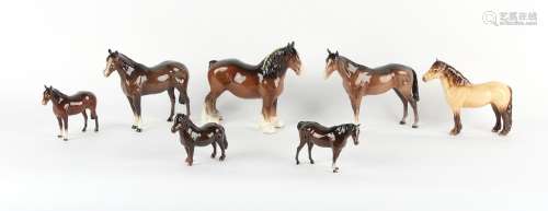 Property of a gentleman - seven Beswick models of Horses, th...