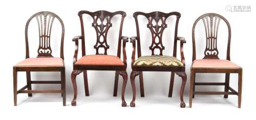 Property of a gentleman - a pair of Chippendale style carved...