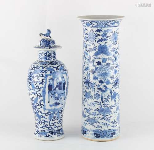 Property of a gentleman - two 19th century Chinese blue &...