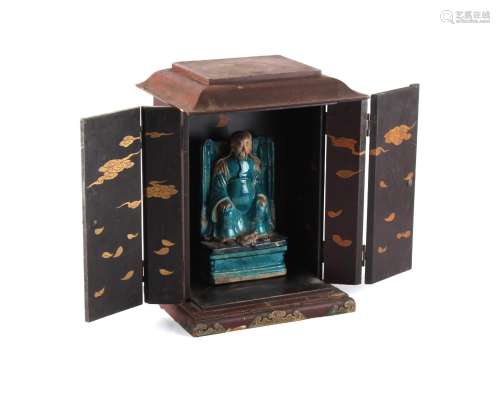 Property of a lady - a Chinese turquoise glazed pottery figu...