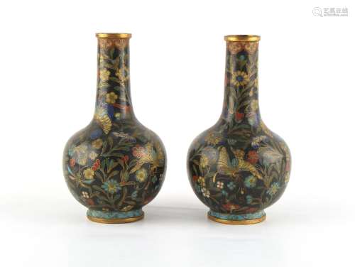 Property of a deceased estate - a pair of Chinese cloisonne ...
