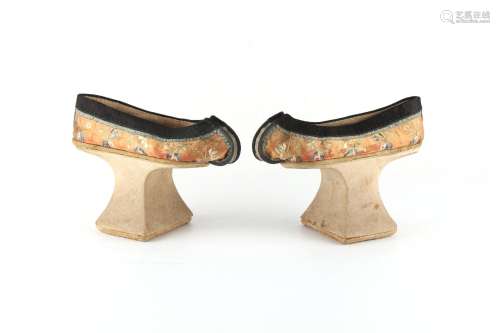 Property of a gentleman - a pair of Chinese embroidered silk...