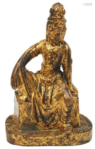 GILT BRONZE FIGURE OF GUANYIN  SONG DYNASTY OR LATER  modell...