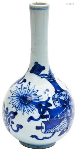 BLUE & WHITE BOTTLE VASE KANGXI PERIOD (1662-1722) the s...