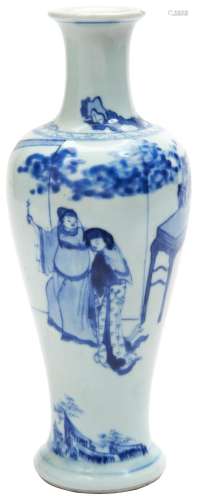 SMALL BLUE AND WHITE VASE KANGXI PERIOD (1662-1722)  the bal...