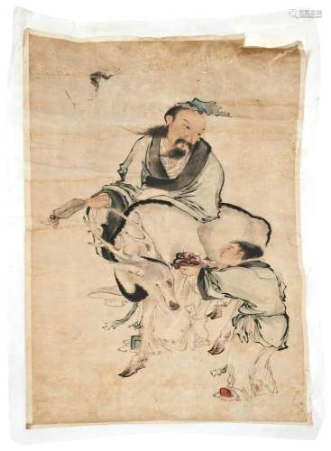 CHINESE SCHOOL  LATE MING / EARLY QING DYNASTY colour and in...