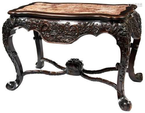 GOOD CHINESE EXPORT HARDWOOD TABLE QING DYNASTY, MID 19TH CE...