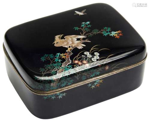 FINE JAPANESE CLOISONNE BOX, ATTRIBUTED TO HAYASHI KODENJI I...