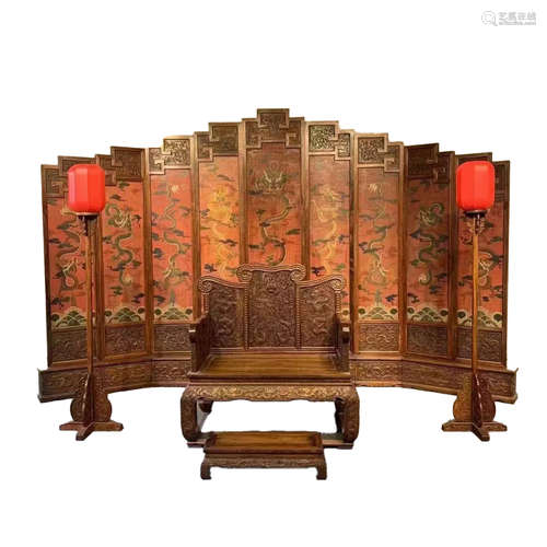 A GROUP OF CHINESE MING DYNASTY HUANGHUALI INLAID LACQUERED ...