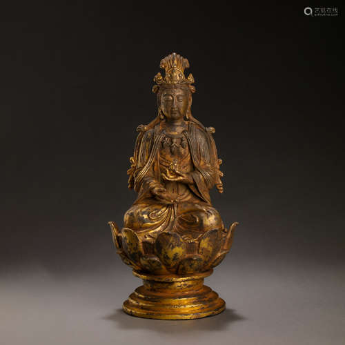 GILT BRONZE BUDDHA STATUE, LIAO DYNASTY, CHINA