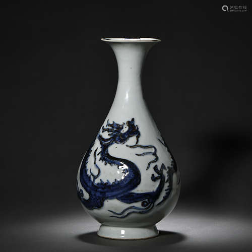 CHINESE YUAN DYNASTY DRAGON PATTERN SPRING BOTTLE