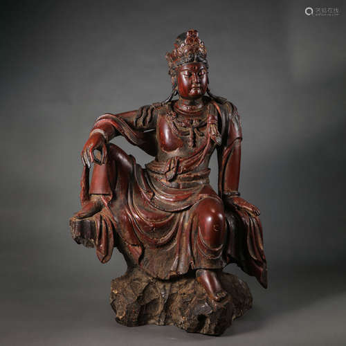 CHINESE QING DYNASTY ROSEWOOD GUANYIN